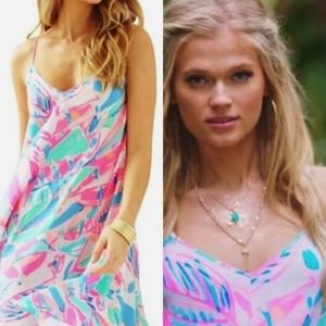 Lilly Pulitzer "Clara" Sleeveless Dress Size Small Out To Sea Print Slipdress